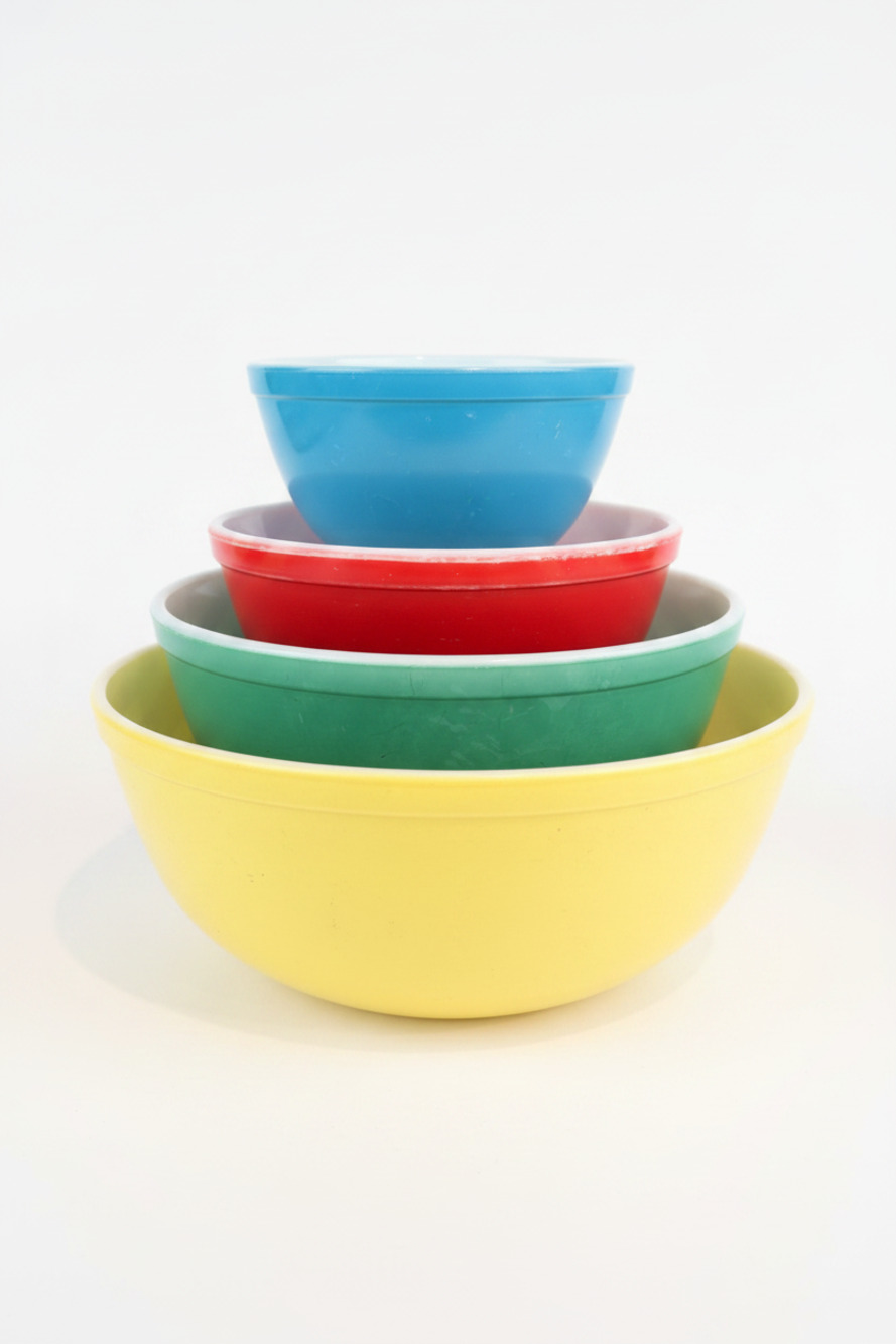 Vintage Pyrex Primary Colors Nesting Mixing Bowls Set 400 Series Set of 4